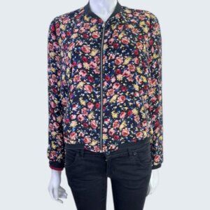 Zara Trafaluc floral bomber jacket multicolor women's size M